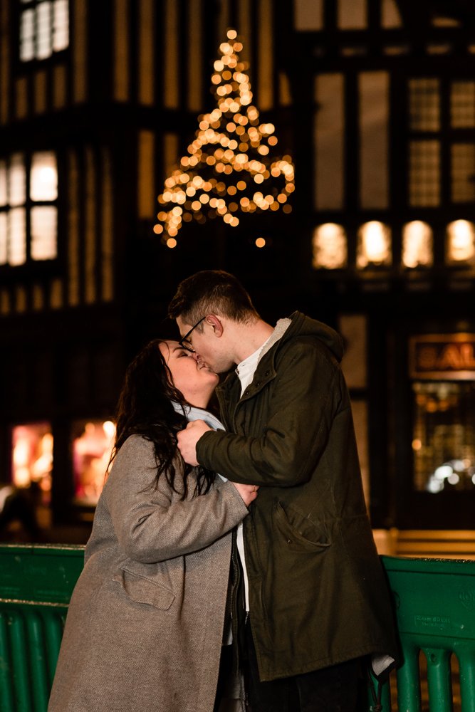 Christmas lights photoshoot in London