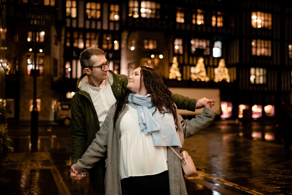 Christmas lights photoshoot in London