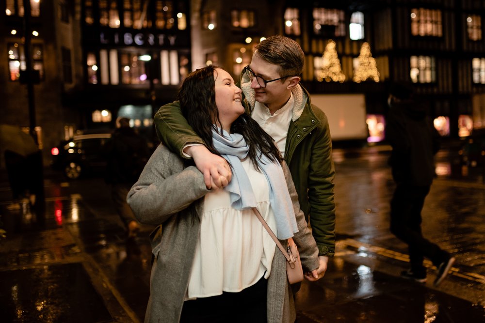 Christmas lights photoshoot in London