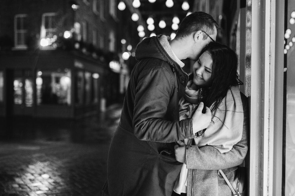 Christmas lights engagement shoot in London