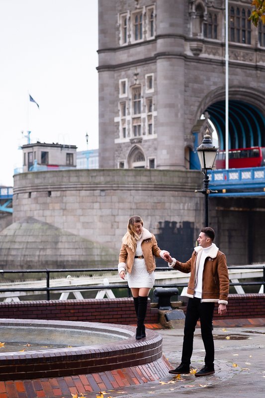 Tower bridge london engagement shoot