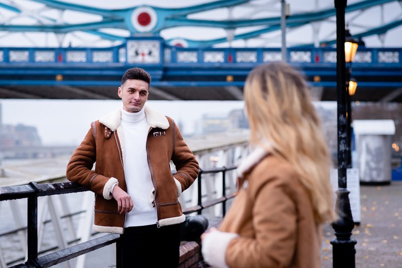 Tower bridge london engagement shoot