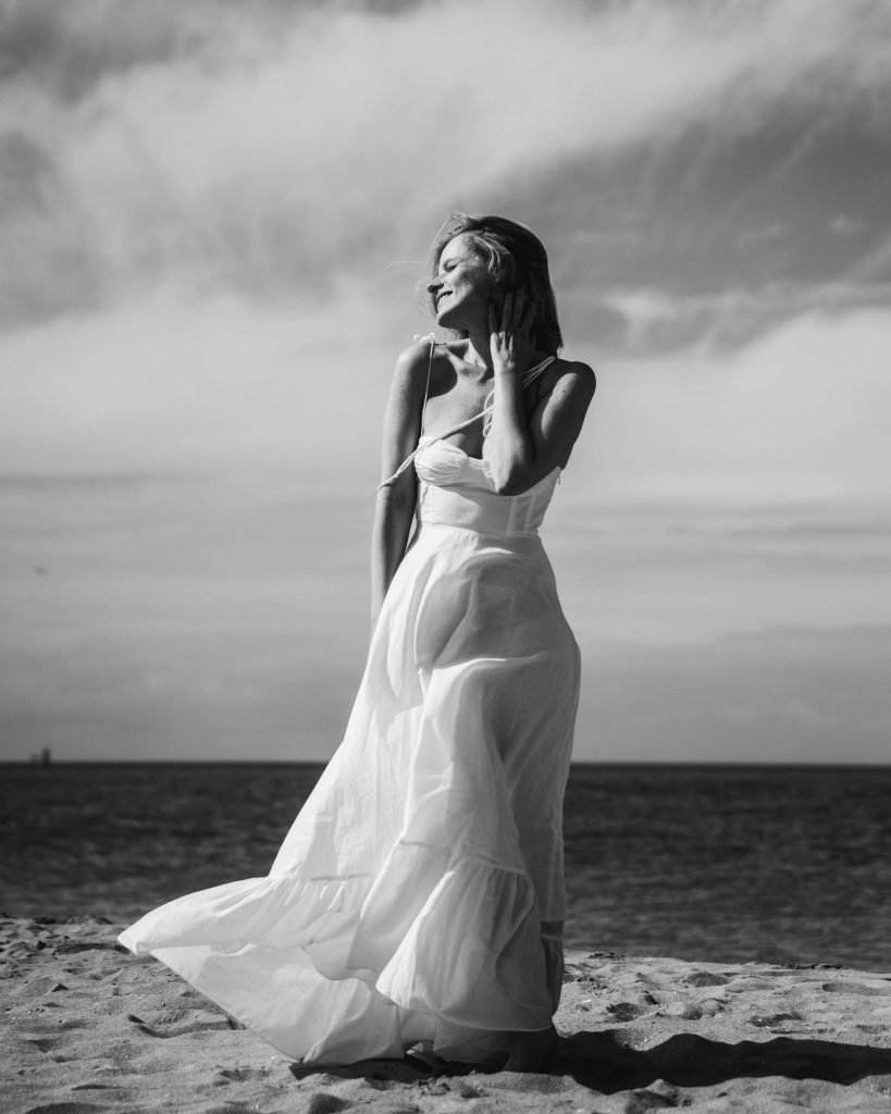 white sheet boudoir photoshoot on location